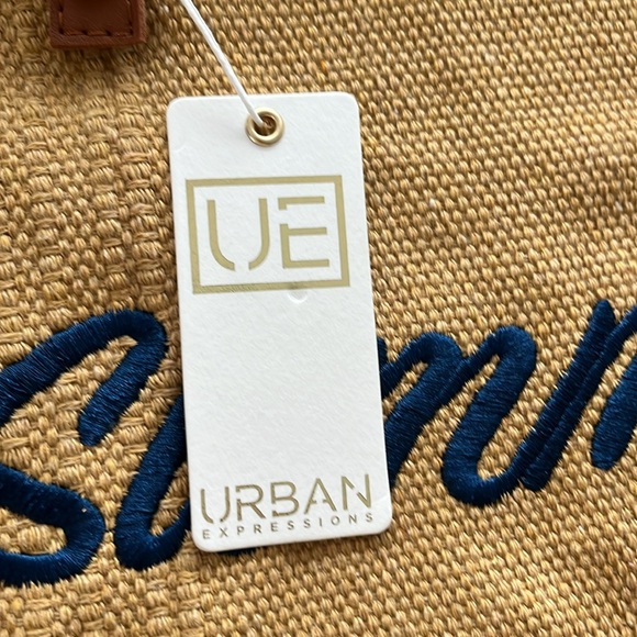 NWT Summer Vibes Tan Tote Bag - Picture 7 of 8